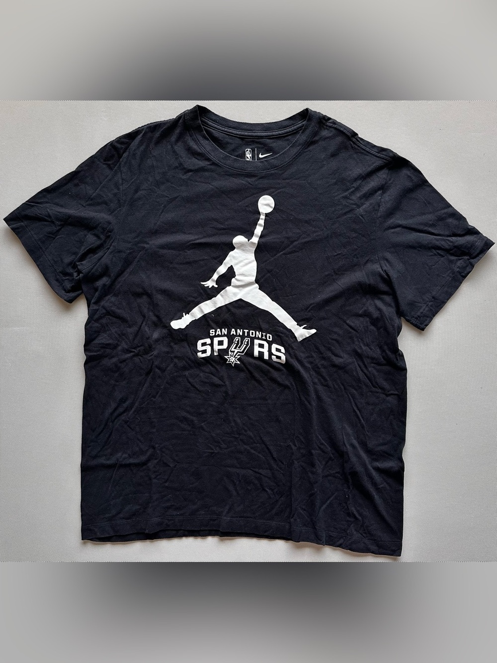 Nike San Antonio Spurs The Nike Tee Jumpman Graphic Logo T Shirt Men’s L Black